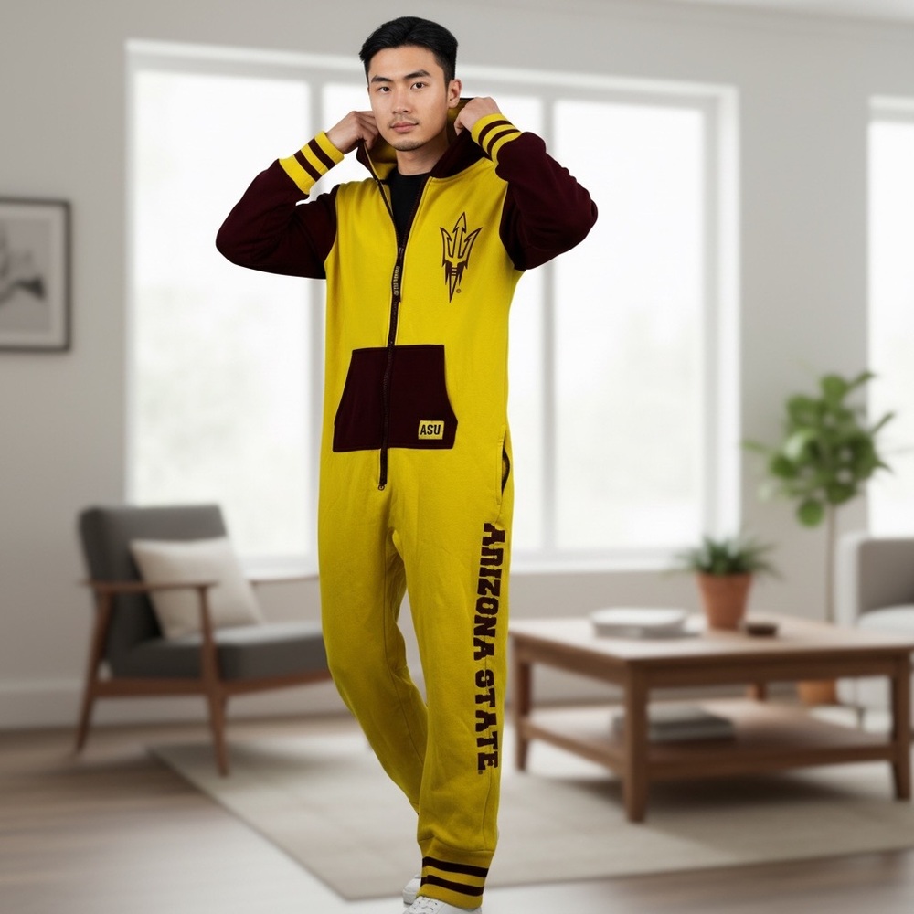 Arizona State Yellow and Maroon Zip Up Sweater - Picture 3 of 9